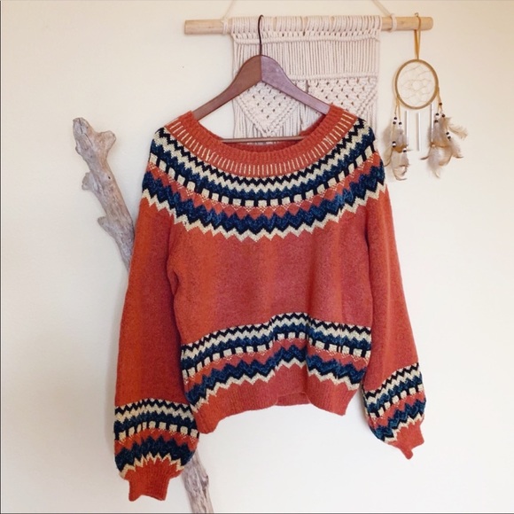 Sweet Rain Sweaters - Sweet Rain-Soft Baggy Sweat Burnt Orange-Size: XL